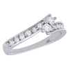 14K White Gold Two Stone Diamond Engagement Ring Love & Friendship Bypass 1/2 Ct