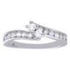 14K White Gold Two Stone Diamond Engagement Ring Love & Friendship Bypass 1/2 Ct