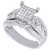 Diamond Wedding Bridal Set .925 Sterling Silver Antique Engagement Ring 0.55 Ct.