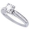 Ladies 10K White Gold Round Solitaire Diamond Wedding Engagement Ring 1/2 Ct.