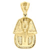 10K Yellow Gold Diamond Egyptian Pharaoh King Tut Pendant 1.70" Charm 1.50 ct.