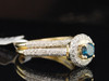 Ladies 14K Yellow Gold Blue Diamond Solitaire Engagement Ring Bridal Set 1.20 Ct