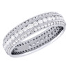 10K White Gold Diamond Eternity Wedding Band Mil-grain Anniversary Ring 1 Ct.