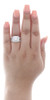 14K White Gold Solitaire Diamond Square Halo Engagement Ring Bridal Set 1.88 Ct.