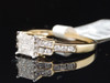 Diamond Engagement Ring Ladies 14K Yellow Gold Princess Round Cut 0.35 Tcw.