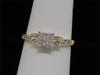 Diamond Engagement Ring Ladies 14K Yellow Gold Princess Round Cut 0.35 Tcw.