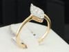 Diamond Engagement Ring 14K Yellow Gold Marquise Shape Round Cut 1/4 Ct