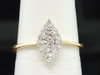 Diamond Engagement Ring 14K Yellow Gold Marquise Shape Round Cut 1/4 Ct