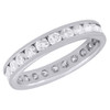 14k White Gold Diamond Channel Set Wedding Engagement Eternity Band Ring 1.53 Ct