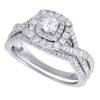 Diamond Solitaire Engagement Ring 14K White Gold Round Cut Bridal Set 0.75 Tcw.