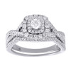 Diamond Solitaire Engagement Ring 14K White Gold Round Cut Bridal Set 0.75 Tcw.