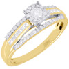 Diamond Engagement Ring Ladies 14K Yellow Gold Solitaire Round Halo 0.48 Tcw.