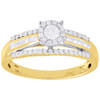 Diamond Engagement Ring Ladies 14K Yellow Gold Solitaire Round Halo 0.48 Tcw.