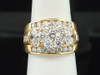 Ladies 3 ct. Yellow Gold Flower Round Cut Diamond Engagement Ring Wedding Band