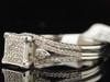 Diamond Engagement Ring 10k White Gold Ladies Pave Wedding Bridal Set 1/3 Ct.