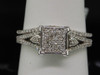 Diamond Engagement Ring 10k White Gold Ladies Pave Wedding Bridal Set 1/3 Ct.