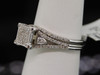 Diamond Engagement Ring 10k White Gold Ladies Pave Wedding Bridal Set 1/3 Ct.