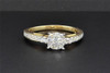 3 Stone Diamond Engagement Ring 14K Yellow Gold Round Cut 1/2 Ct