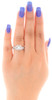 10K White Gold Diamond Bridal Set Square Engagement Ring + Wedding Band 0.50 CT.