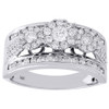 Diamond Wedding Engagement Ring 14K White Gold Solitaire Three Stone 1 Tcw.