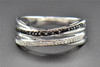 Black Diamond Wedding Band 10K White Gold Round Cut Ladies Prong Set Ring .15 Ct