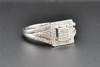 Diamond Engagement Ring Round Cut .925 Sterling Silver Pave Square Halo 0.25 Ct