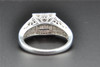 Diamond Engagement Ring Round Cut .925 Sterling Silver Pave Square Halo 0.25 Ct