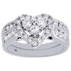 Princess Diamond Wedding Bridal Set 14K White Gold Heart Engagement Ring 1.04 Ct