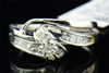 Diamond Solitaire Wedding Ring Set 14K White Gold Round Engagement Bridal .5 Tcw