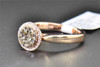 Champagne Brown Diamond Engagement Ring Round Cut Halo 14K Rose Gold 0.46 CT