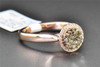 Champagne Brown Diamond Engagement Ring Round Cut Halo 14K Rose Gold 0.46 CT