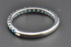 Blue Diamond Wedding Band 10K White Gold Round Cut Ladies Prong Set Ring 0.53 Ct