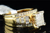 Diamond Engagement Ring 14K Yellow Gold Princess Round Baguette Cut 1 Ct