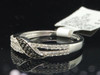 Ladies 10K White Gold Black & White Diamond Engagement Ring Wedding Band .19 Ct.