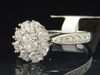 Ladies 14K White Gold Flower Set Diamond Engagement Ring Bridal Set .1.51 Ct.