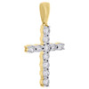 10K Yellow Gold Genuine Miracle Set Diamond Cross Pendant 1.20" Charm 0.40 Ct.