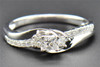 Princess Diamond Engagement Ring Round Cut 14K White Gold Three Stone 0.34 Ct