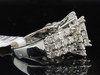 Diamond Halo Engagement Ring 14K White Gold Princess & Round Cut 3 Ct