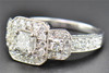 Princess Diamond Engagement Ring Round Cut Three Stone 14K White Gold 1.50 Ct