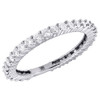 14k White Gold Diamond Eternity Wedding Engagement Band Ring Prong Set 0.75 Ct.