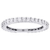 14k White Gold Diamond Eternity Wedding Engagement Band Ring Prong Set 0.75 Ct.