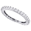 14k White Gold Diamond Eternity Wedding Engagement Band Ring Prong Set 0.75 Ct.