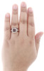 Red Diamond Bridal Set Ladies Square 10k Rose Gold Round Wedding Ring 0.40 Ct.