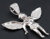 Mini Angel Diamond Pendant .925 Sterling Silver Charm 0.18 Ct.