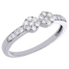 14K White Gold Two Stone Cluster Diamond Engagement Friendship Ring 1/3 Ct.