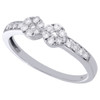 14K White Gold Two Stone Cluster Diamond Engagement Friendship Ring 1/3 Ct.