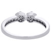 14K White Gold Two Stone Cluster Diamond Engagement Friendship Ring 1/3 Ct.