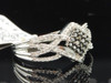 Ladies 10K White Gold 0.38 Ct. Black Diamond Engagement Ring Designer Bridal Set