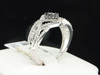 Ladies 10K White Gold 0.38 Ct. Black Diamond Engagement Ring Designer Bridal Set