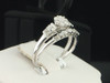 Ladies 10K White Gold Diamond Engagement Ring Wedding Band Bridal Set 0.54 Ct.